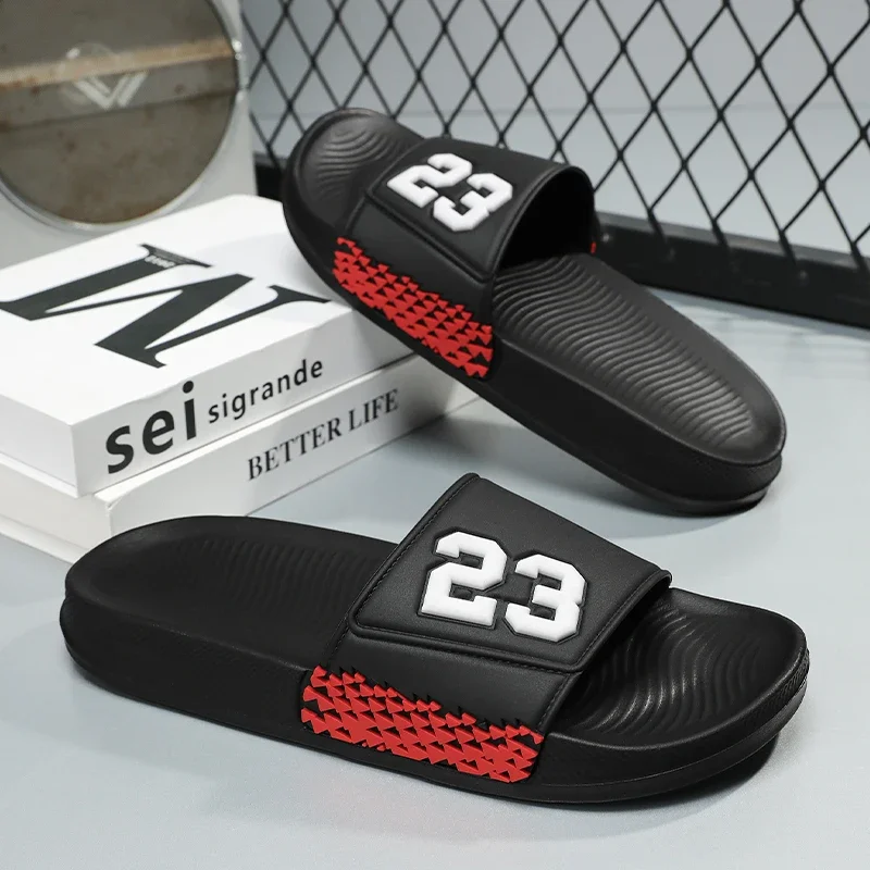 

ELUVA Men Slides Summer 2025 Comfortable Non-Slip Beach Shoes Lightweight Casual Slippers for Men Outdoor Slides Plus Size 40-45