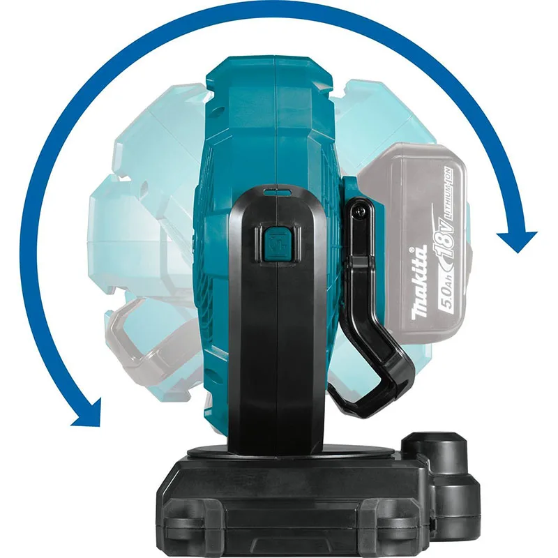 Imagem -04 - Makita Dcf102z 18v Lxt Ventilador Elétrico Recarregável Multiuso Cabeça Ajustável Configuração de Três Velocidades Ventilador de Mesa ao ar Livre Portátil