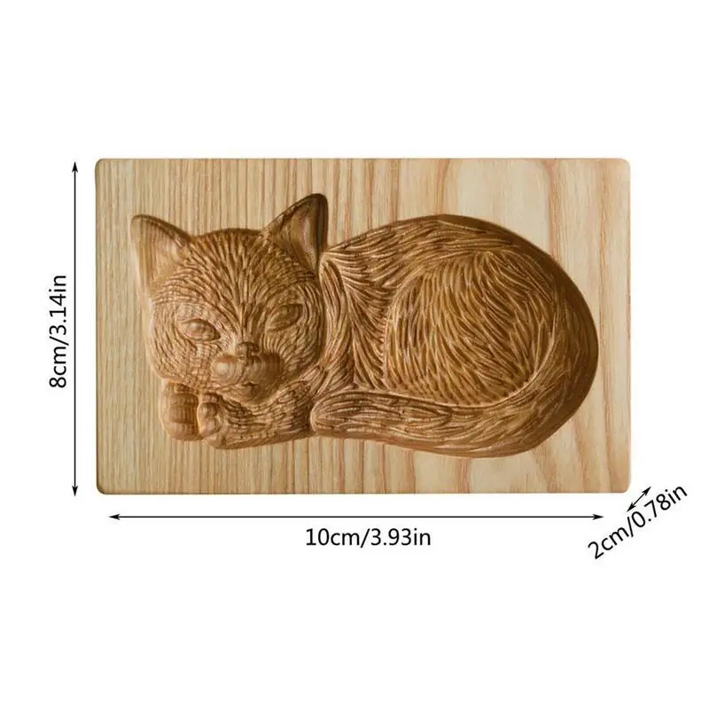 Wooden Cooking Mold For Baking Wooden Cat Biscuits Mold Baking Tool Suitable For Halloween Thanksgiving Christmas Kitchen DIY