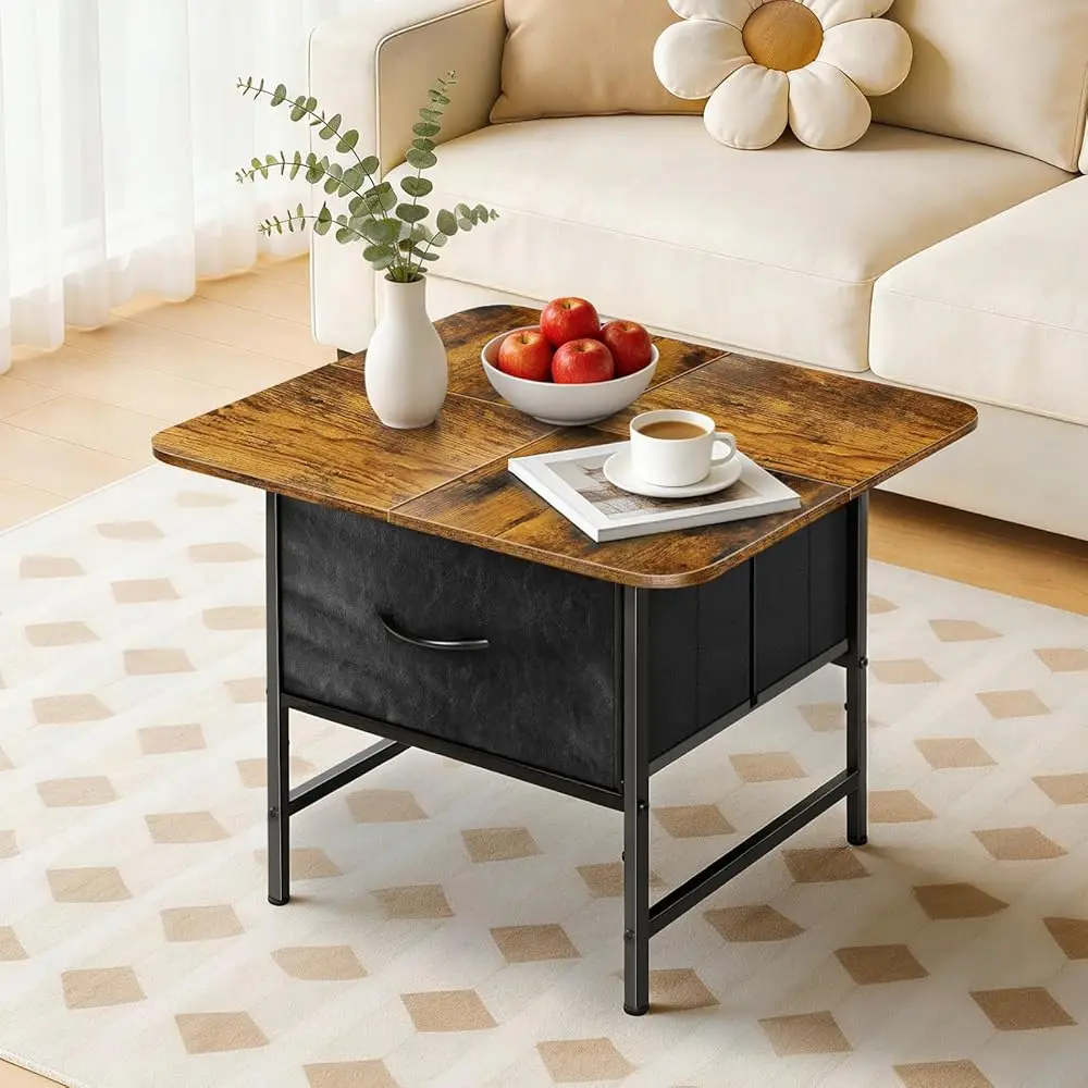 

Free ShippingCoffee Tables for Living Room,Modern Small Coffee Table with 2 Large Storage Drawers,Wooden Square Center Table for