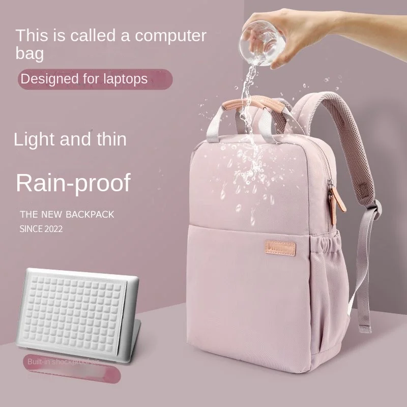 Mochila impermeable para ordenador portátil de 15,6 pulgadas para mujer, Bolsa Escolar gruesa de gran capacidad para estudiantes, para Dell, Xiaomi, Huawei y Apple