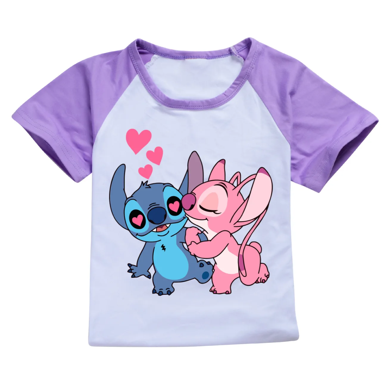 Fashion Kids Girls Boys Summer Short Sleeve Tshirts Clothes Cotton Pajamas Cartoon Stitch Tees Children Toddler Tops Sleepwear