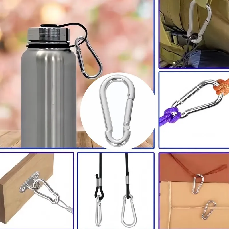 Spring Loaded Gate Spring Snap Hooks 1 pcs M4, perfect for Hiking Key Holding, Compact Portable Size, Multipurpose