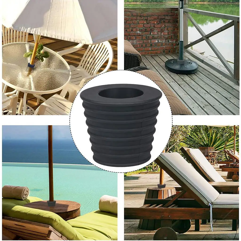 Umbrella Cone Wedge, Parasol Base Stand, Patio Table Hole Rings Plug for Patio Table Hole Opening or Base Stand Black