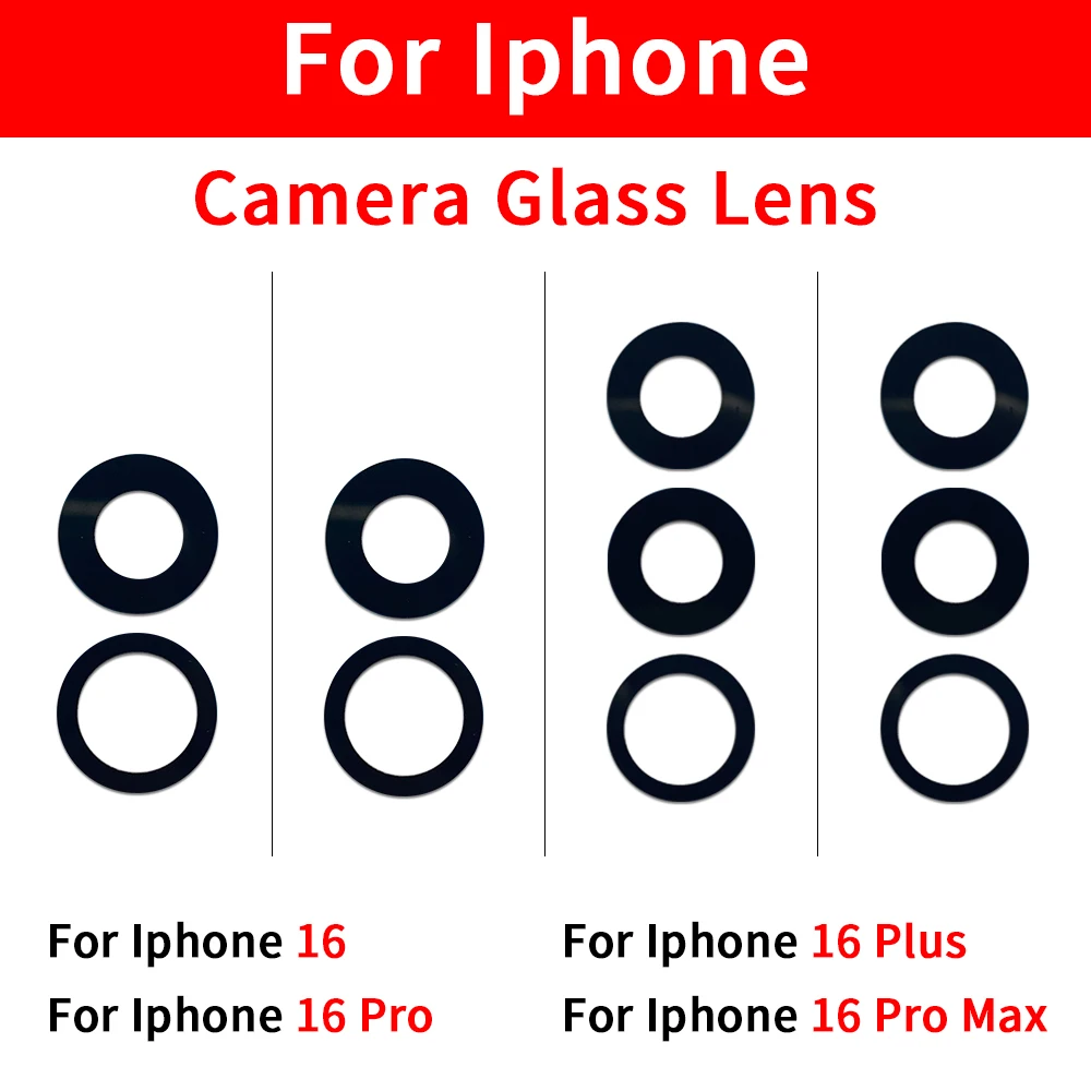 10Pcs/Lot Great Camera Glass For Iphone 16 Pro Max 16 Plus 17 Pro Max Rear Back Camera glass Lens