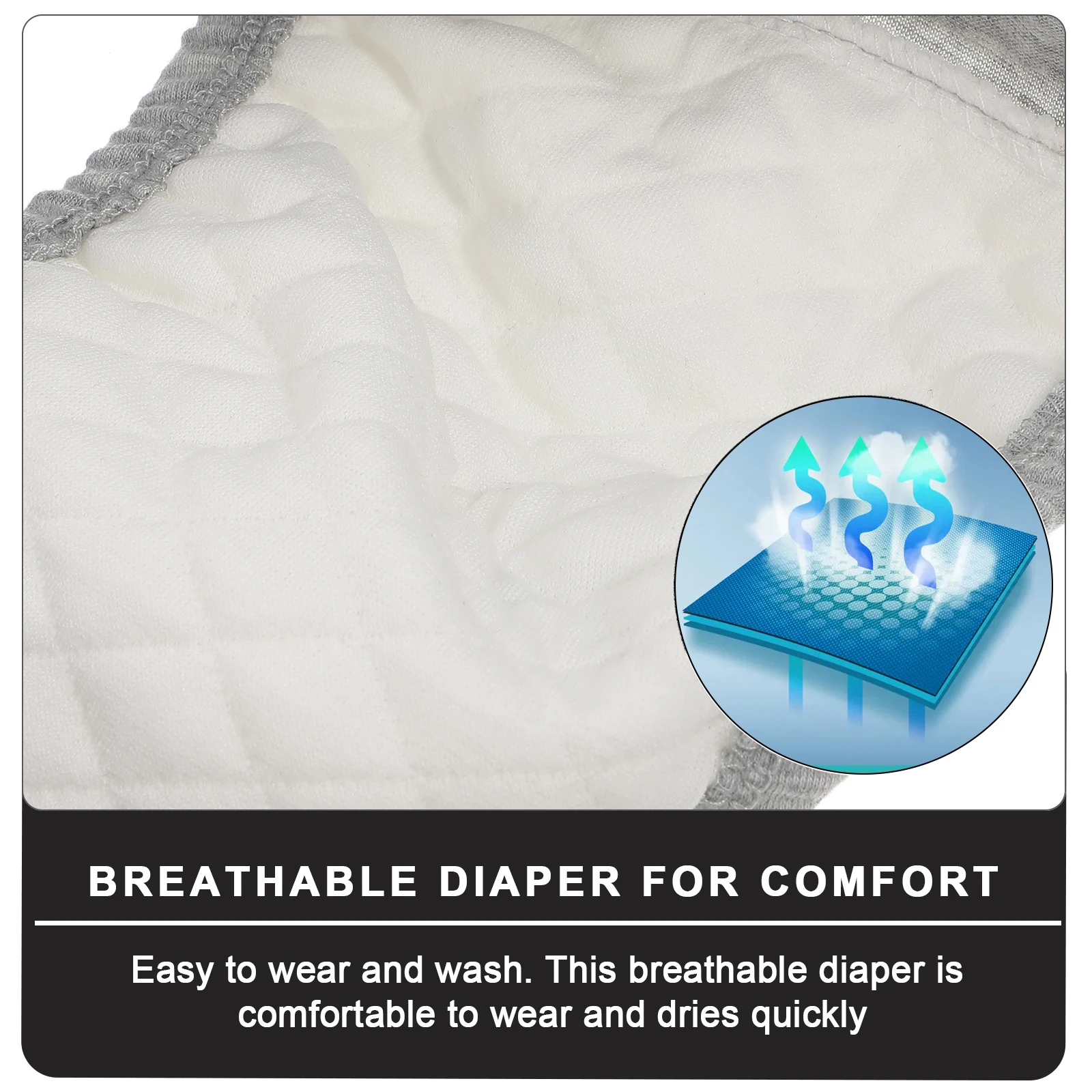 

Washable Reusable Diaper for Elderly High-Quality Fabrics Strong Water Absorption Incontinence Underwear Use