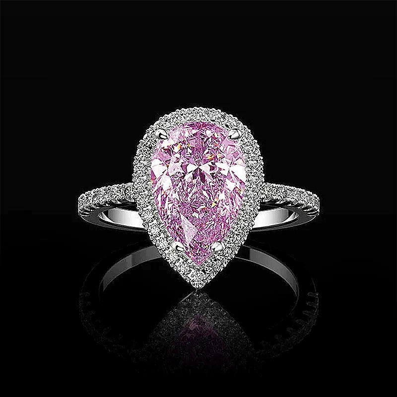 

Sparkling Teardrop Zircon Wedding Ring Elegant Solitaire Engagement Band for Women Luxury Bridal Jewelry Gift