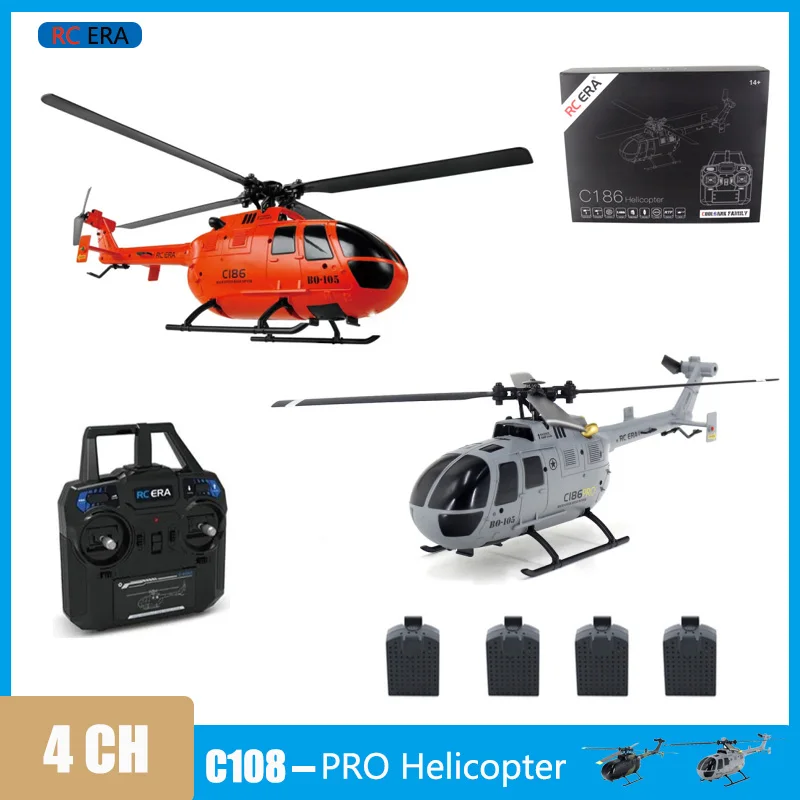 

C186 PRO RC Helicopter 2.4G 4 Channel 4 Propellers 6 Axis Electronic Gyroscope for Stabilization Remote Control RC Toys