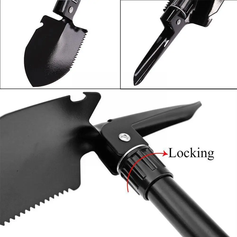 YOUZI Collapsible Shovel With Compass Multifunctional  Shovel With Zipper Bag Anti-slip Handle Garden Tool