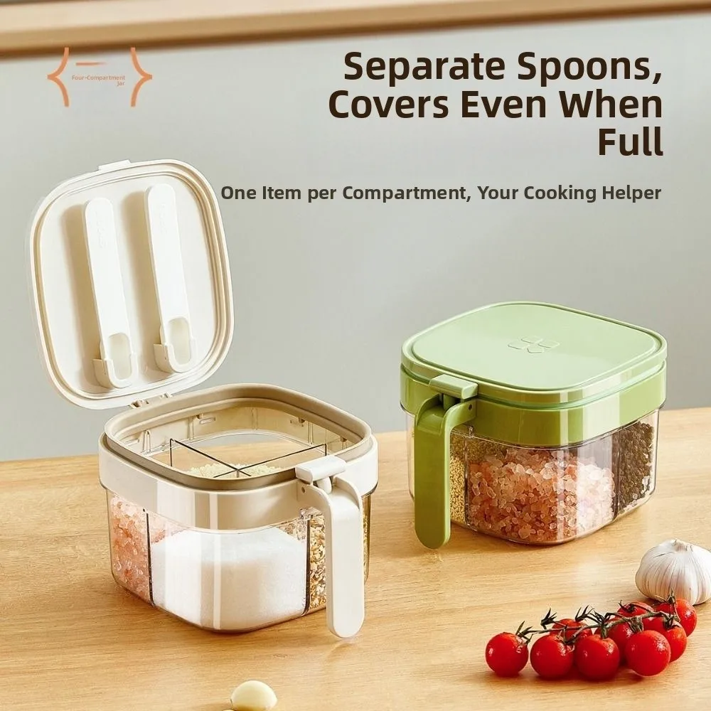 

Glass Sealed Seasoning Jar Push-type Leak-proof Condiment Storage Container Transparent Dustproof Sugar and Salt Container