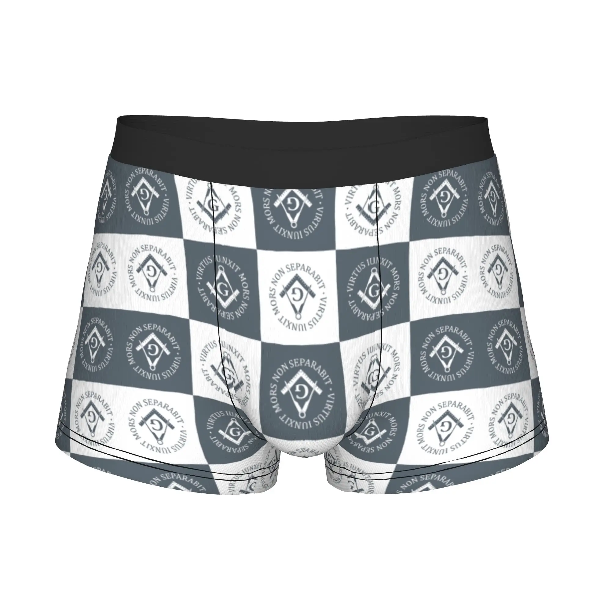 Freemasonry Sign Underwear Male Print Masonic Boxer Shorts Panties Briefs Soft Underpants