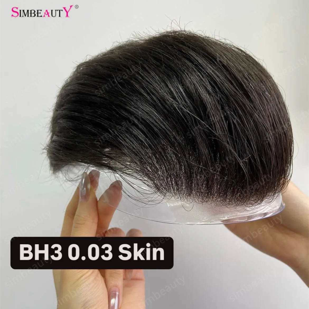 

Natural Hairline 0.02-0.03mm Brown Grey Light Weight 80%Density Ultra Thin Skin Men Toupee Human Hair Capillary Prosthesi System