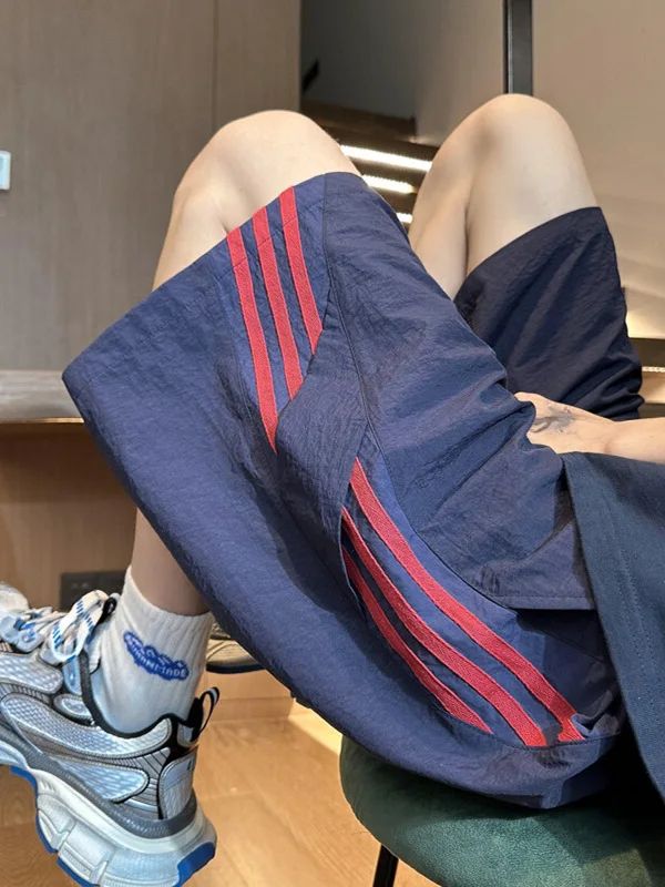 

Qui Dry Baskeall Спортивные orts Мужские летние дышащие повседневные свободные кроя Пя длина Универсальные удобные полиэфирные волокна