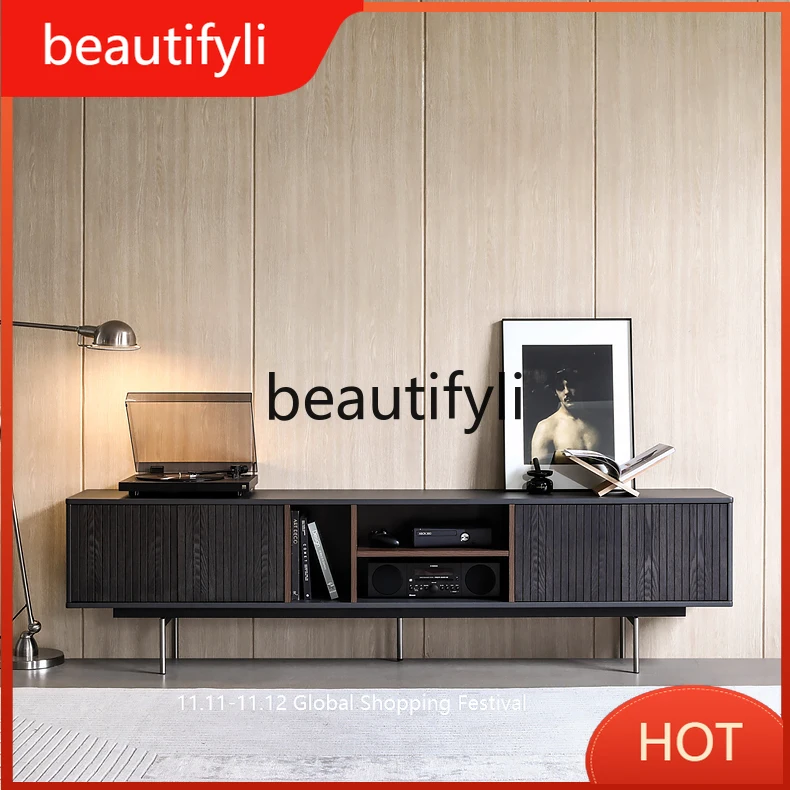 

Nordic TV cabinet Italian simple metal four-door audio-visual locker D80