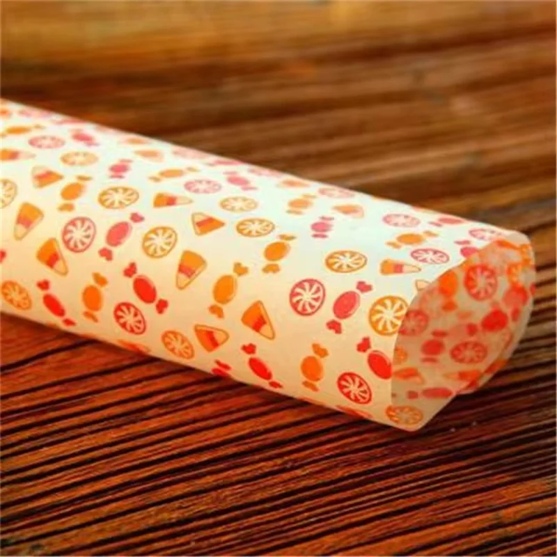 25 Candy Parchment Paper for Baking Non-stick Oil Paper Wax Paper For Christmas Decoration Cartoon Baking Sheets Food Packaging