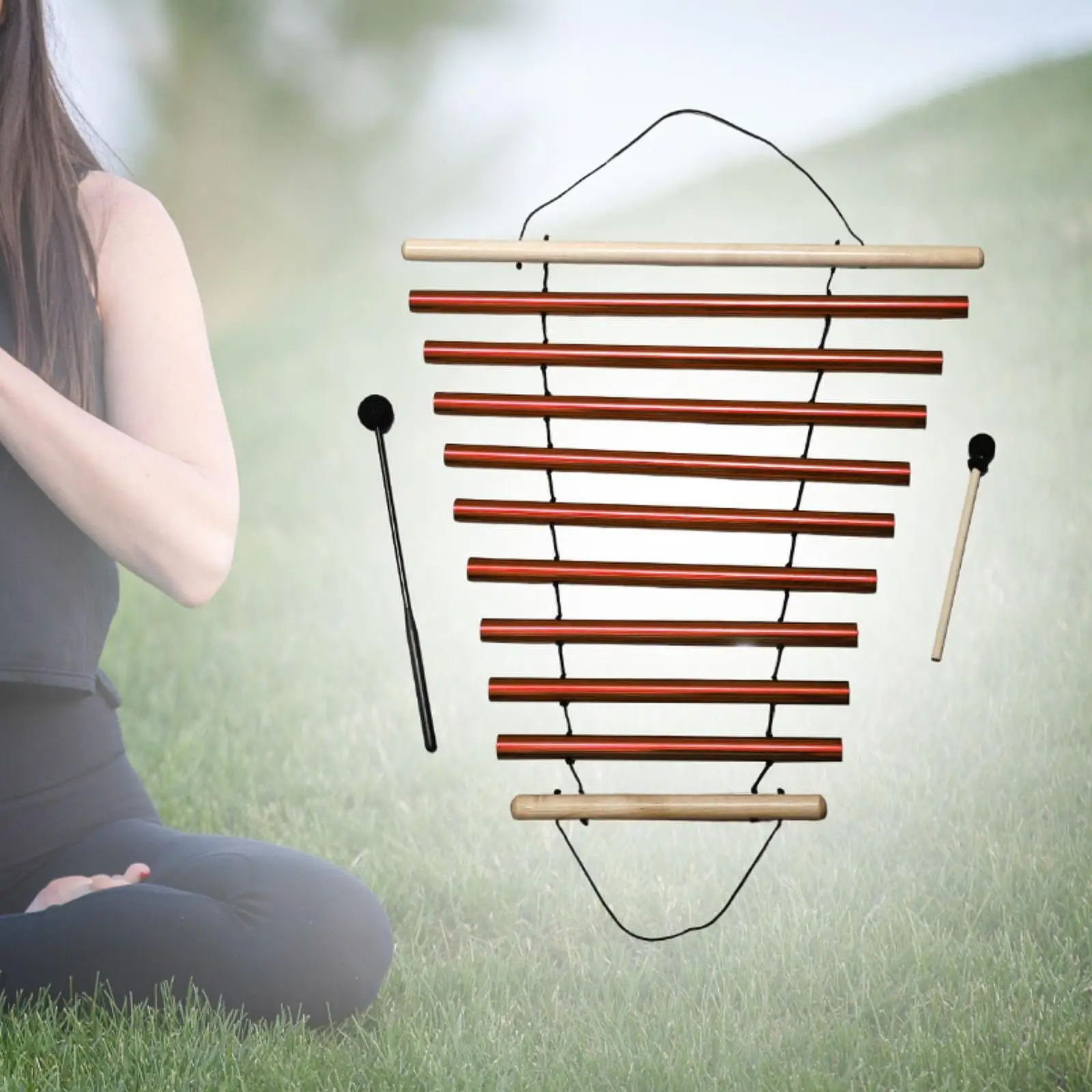 

Колокольчик ветра, 9 тонов, инструментальная перкуссия, однорядные колокольчики для инструмента управления классом, йога, офис