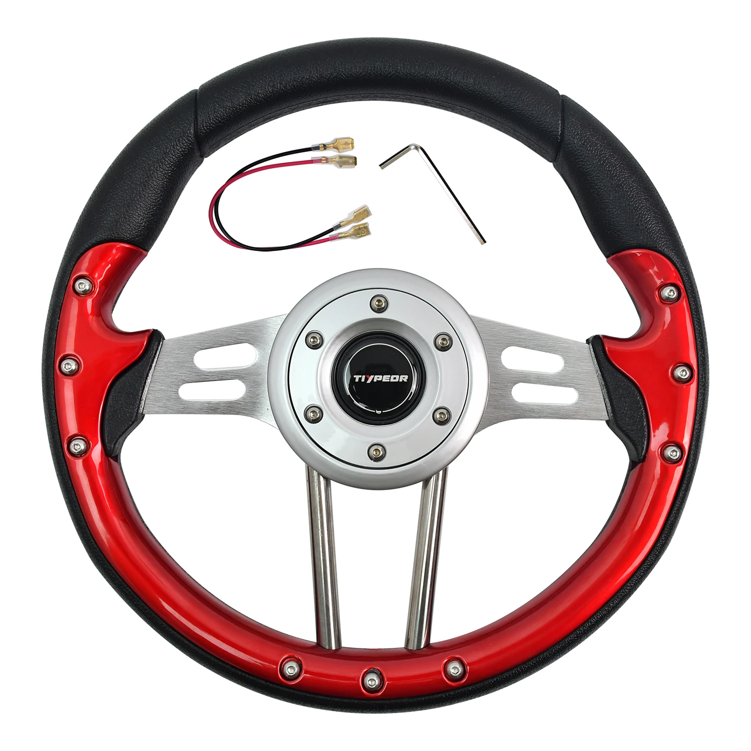 Tiypeor 320 mm PU Ranura para volante Soporte plano de 30 mm de profundidad para juego de carreras Sim