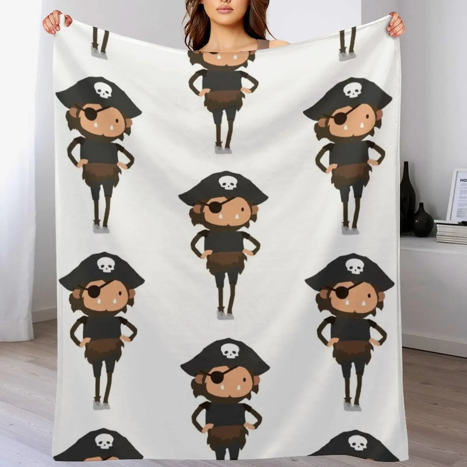 

sneaky sasquatch pirate adventure Throw Blanket Retros Soft Plush Plaid Beautifuls Thermal Blankets