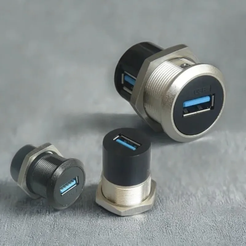 

Колено USB3.0 с прямой головкой и круглым отверстием «мама-мама» с фиксированной гайкой, модуль разъема металлического корпуса, отверстие 24 мм