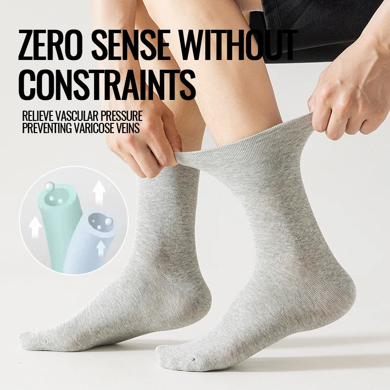 MiiOW Kaus Kaki Ukuran Besar Kaus Kaki Katun Murni Kaus Kaki Pria Anti Bau Kaki Gemuk Kaus Kaki Longgar Elastis Kaus Kaki Kompresi Kaus Kaki Tidak Mengikat untuk Lansia