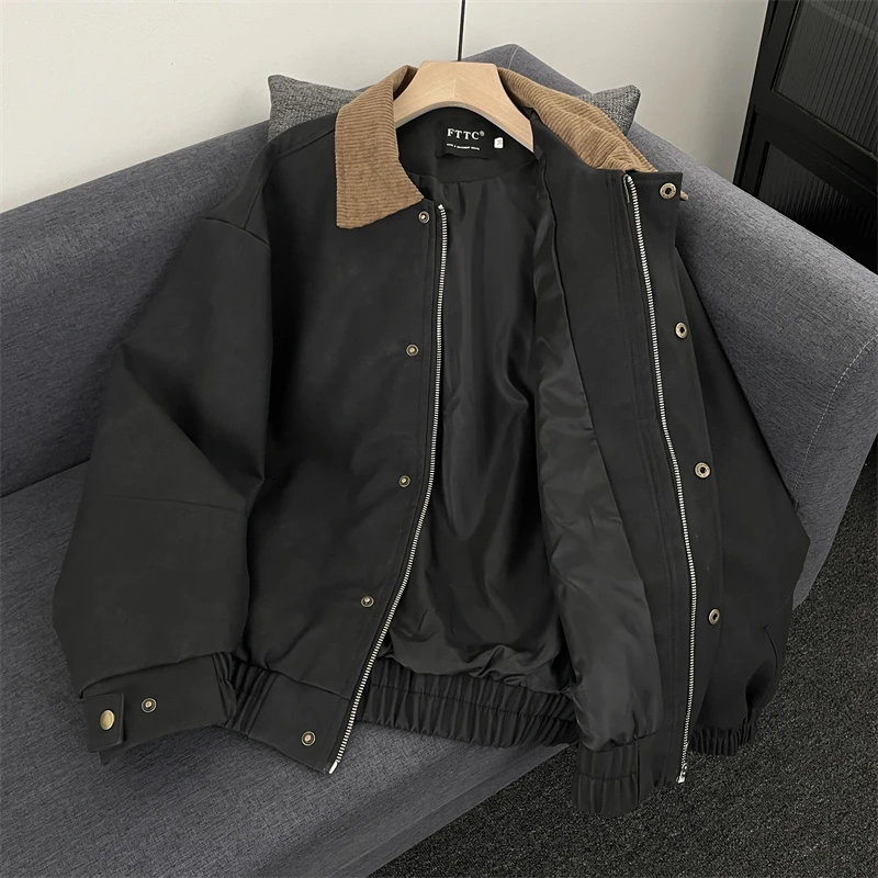 سترة نسائية من جلد البولي يوريثان باللون الأسود على الطراز القوطي معطف عتيق للدراجات النارية سترة موستانج ملابس خارجية كبيرة الحجم 2000s ملابس إيمو للخريف والشتاء