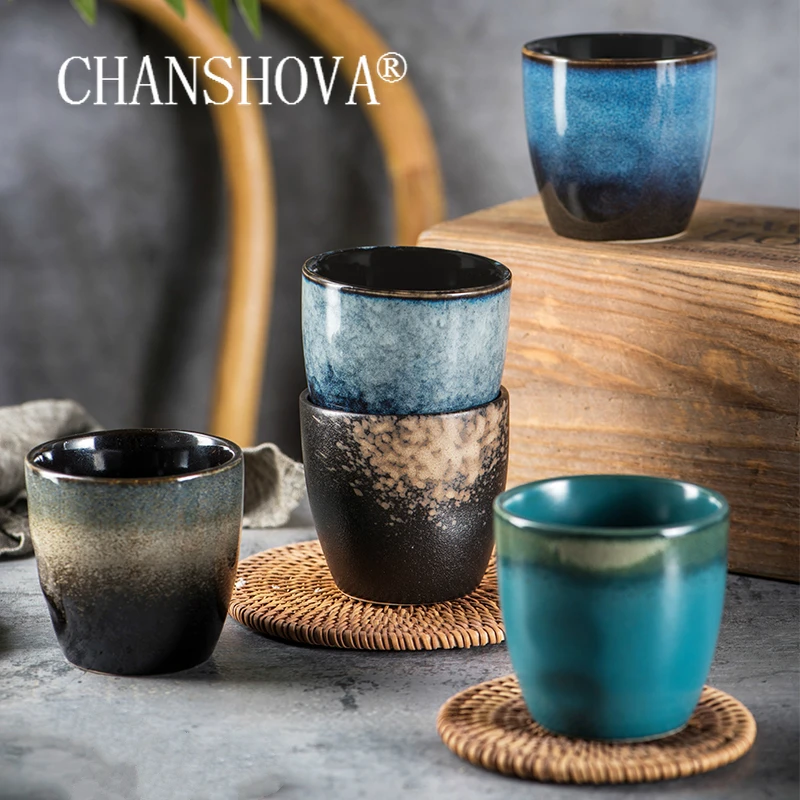 

CHANSHOVA 150ml Chinese retro Handmade Kiln change texture High temperature firing Ceramic teacup coffee cup Porcelain H244