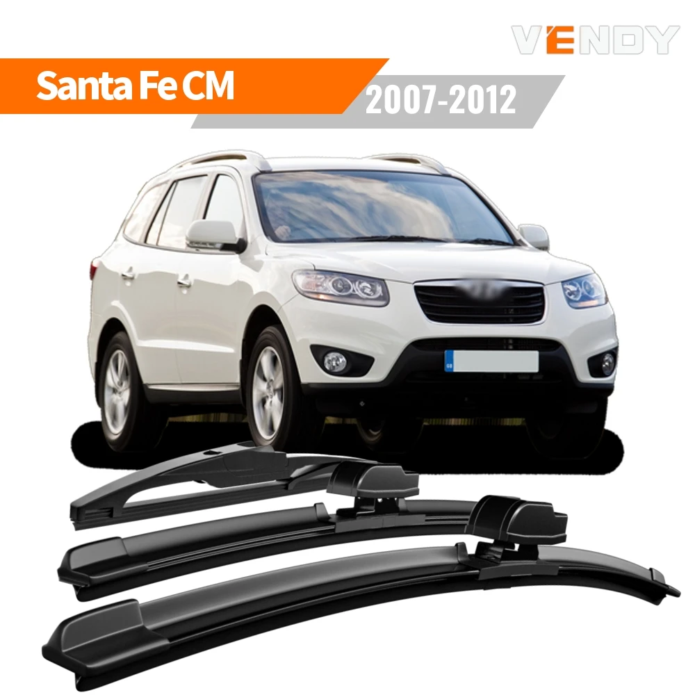 1 Satz Front- und Heckscheibenwischerblätter für Hyundai Santa Fe CM MK2 2007-2012, Gummibürsten, Autozubehör.