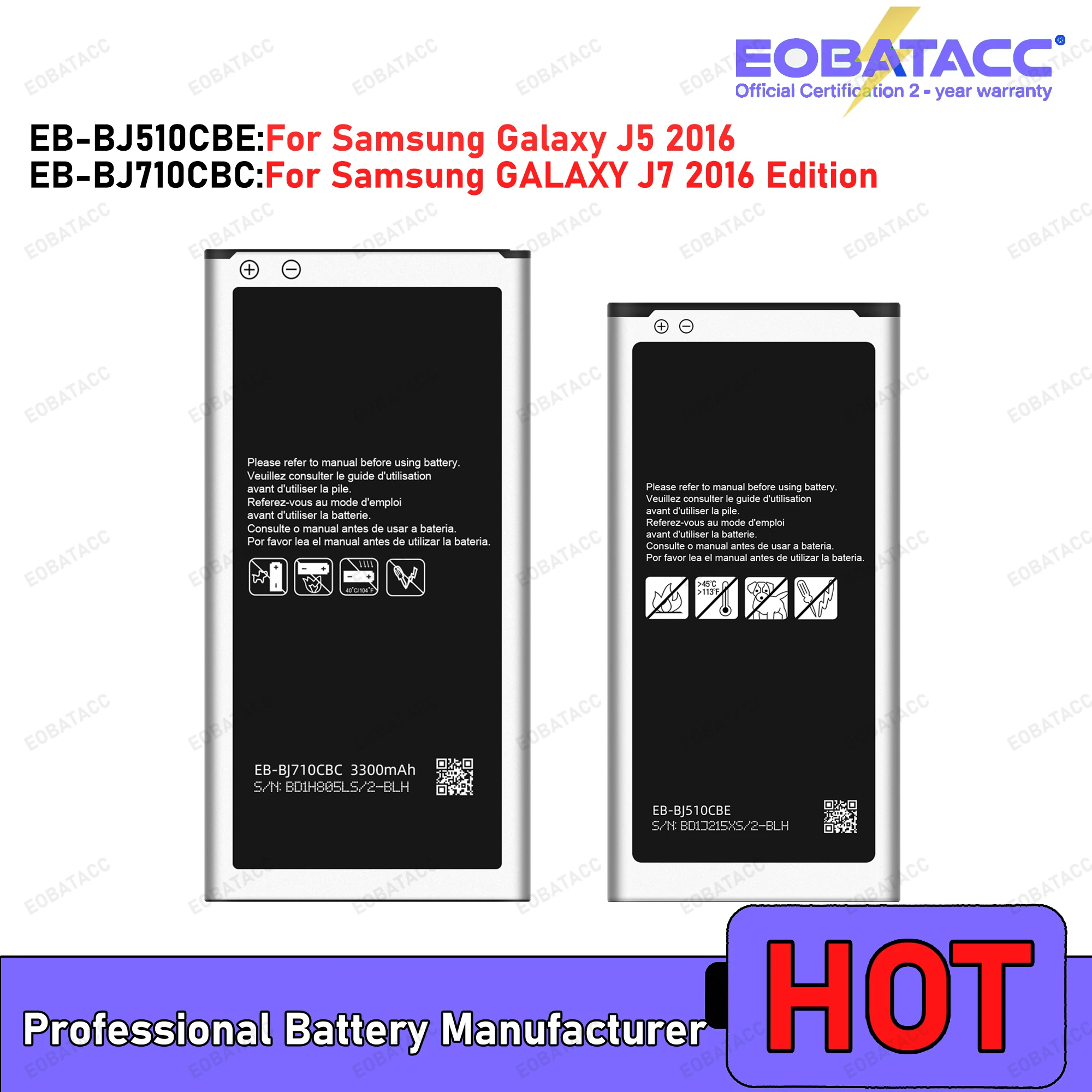 100% New Battery EB-BJ510CBE  EB-BJ710CBC For Samsung Galaxy J5 2016/J510/J7 2016 Edition J7108  Battery + Free Tools