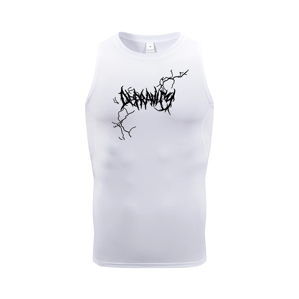 Men's Lightning And Thorn Print Quick Drying Vest Sweat Wicking And Breathable Perfect For Summer Running Fitness And Cycling