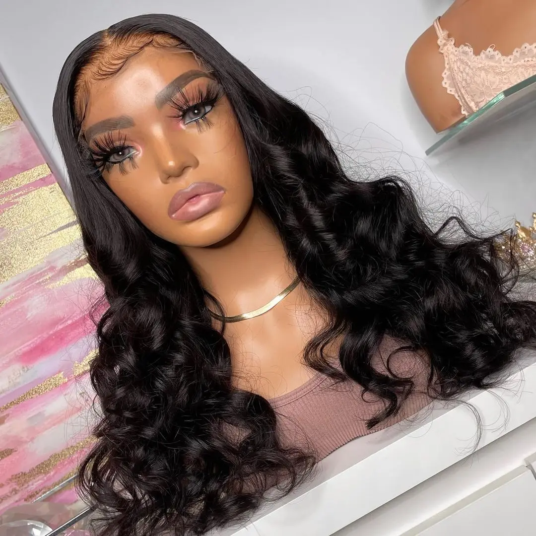 

Loose Water Wave Synthetic Hair Wigs 13x3 Lace Front Wigs for Black Women Long Glueless Natural 26Inches Lace Front Wigs Soft