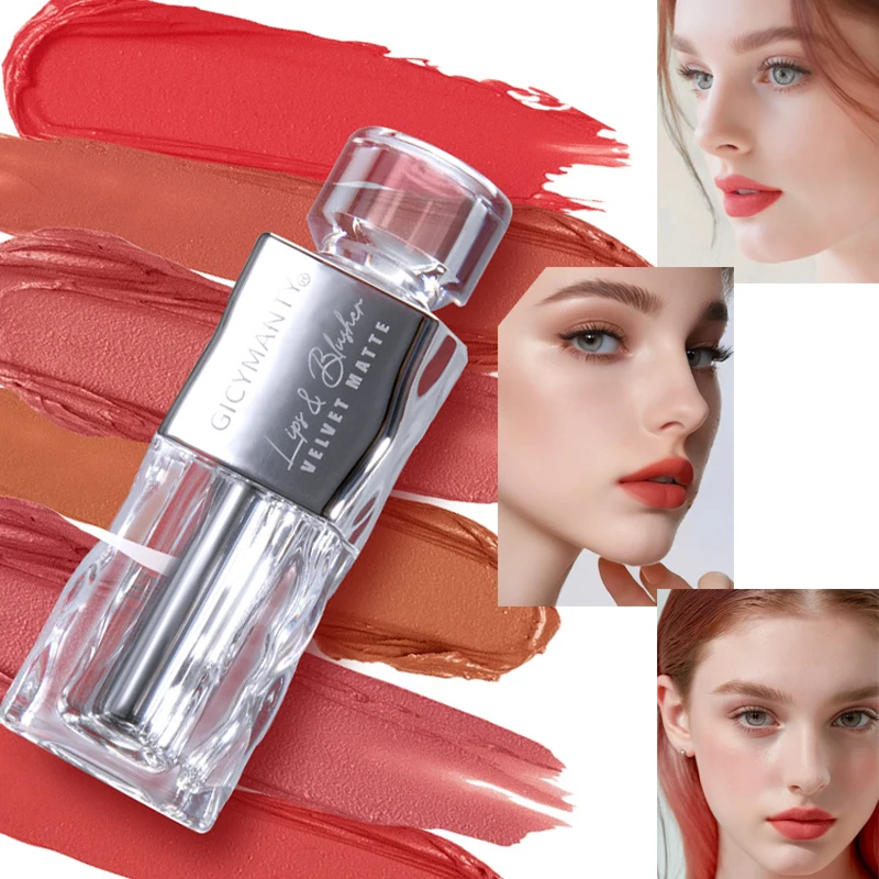 GICYMANTY Rossetto in velluto e mousse a doppio scopo per guance ha una consistenza liscia non è un trucco idratante e duraturo asciutto