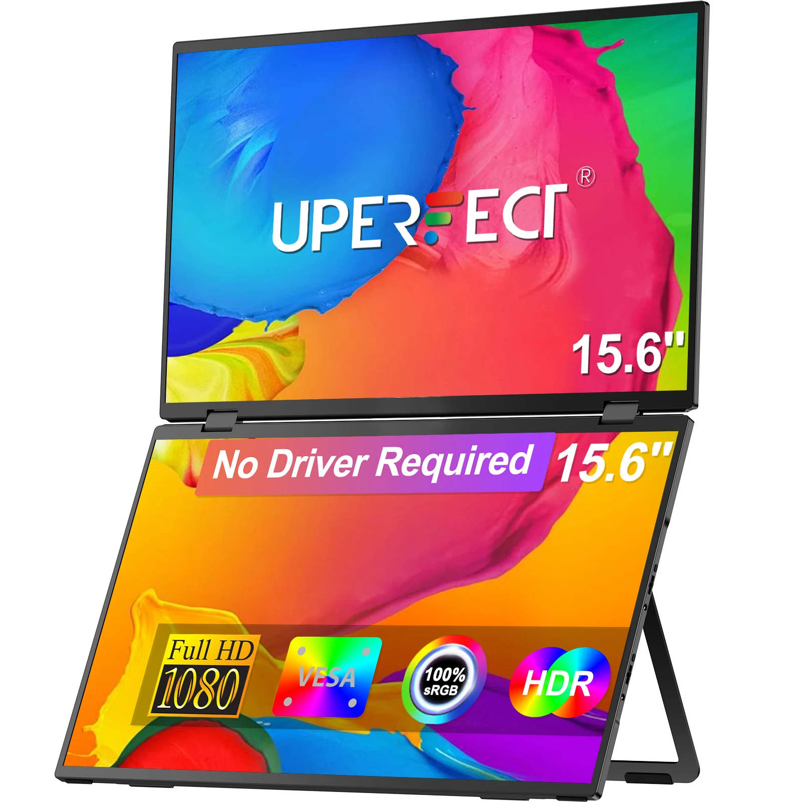 Uperfect ustation Δ Delta 15.6 "Falt monitor Dual tragbares Display Bildschirm frei einstellen für
