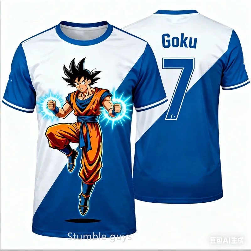Dragon Ball Goku Super Saiyan Argentina Cross Over Fußballtrikot für Kinder, Jungen und Mädchen, schnell trocknende Fan-Sport-Kurzarmoberteile – Detail 11