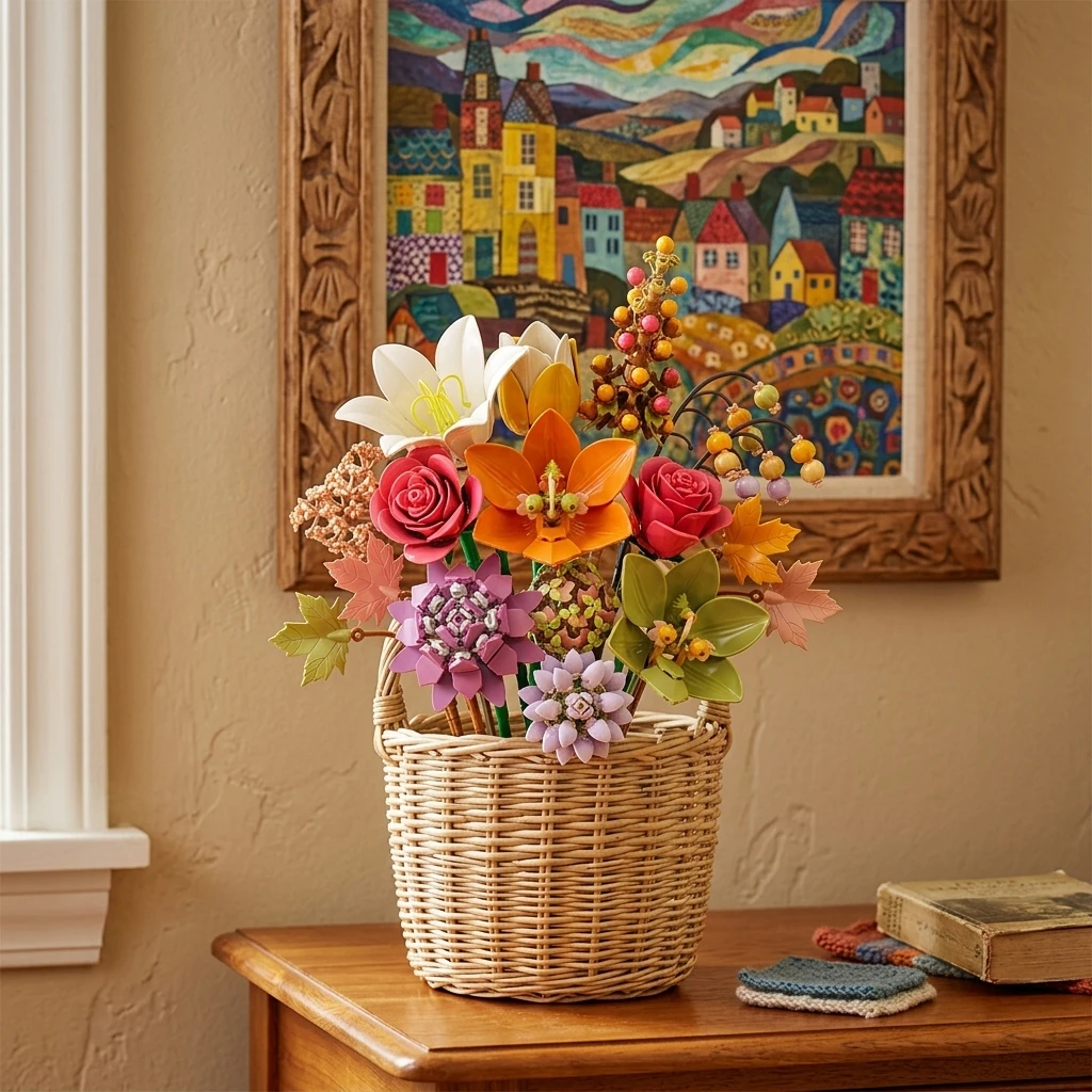 

Never Withered Flower Bouquet Building Blocks 813PCS DIY Floral Bricks Set Home Room Decor Valentine's Day Gift for Her