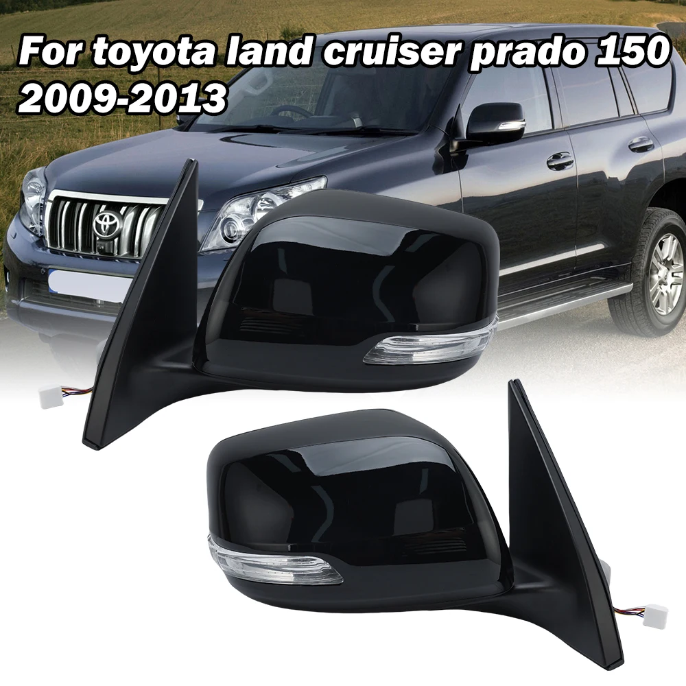 7 Wires Wing Rearview Mirror Assembly For Toyota Land Cruiser Prado LC150 Series 2009-2013 Black Rearview Mirror Car Accessories