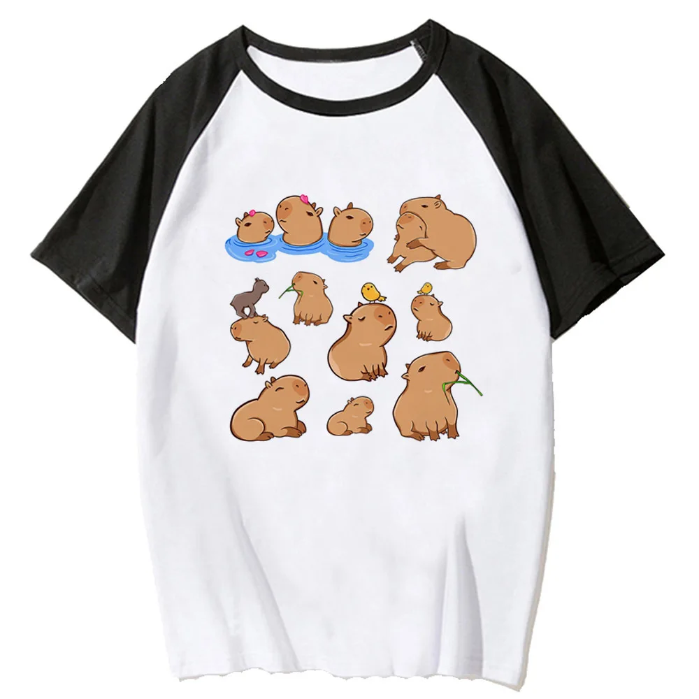 Capybara Kapibara t-shirts women trendy casual wear manga t-shirts girl harajuku funny streetwear clothing