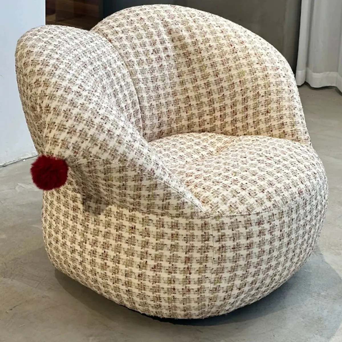 Clown lazy chair rotating French cream style living room home designer casual single sofa