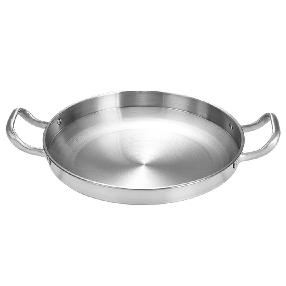 

Double-eared Flat-bottomed Shallow Pan Hot Pot Shallow Pan With Double Ears Stainless Steel Noodles Pot Ear Soup