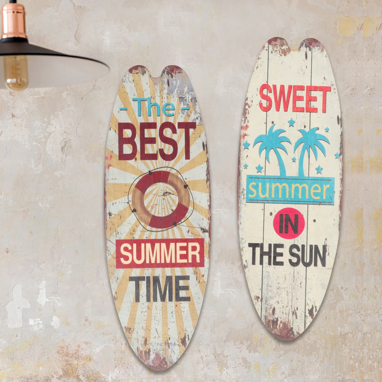 

2Pcs Wood Surfboard Plaque Aesthetic Posters for Bedroom Living Room Home Decor Wood Surfboard Plaque Indoor Decoration