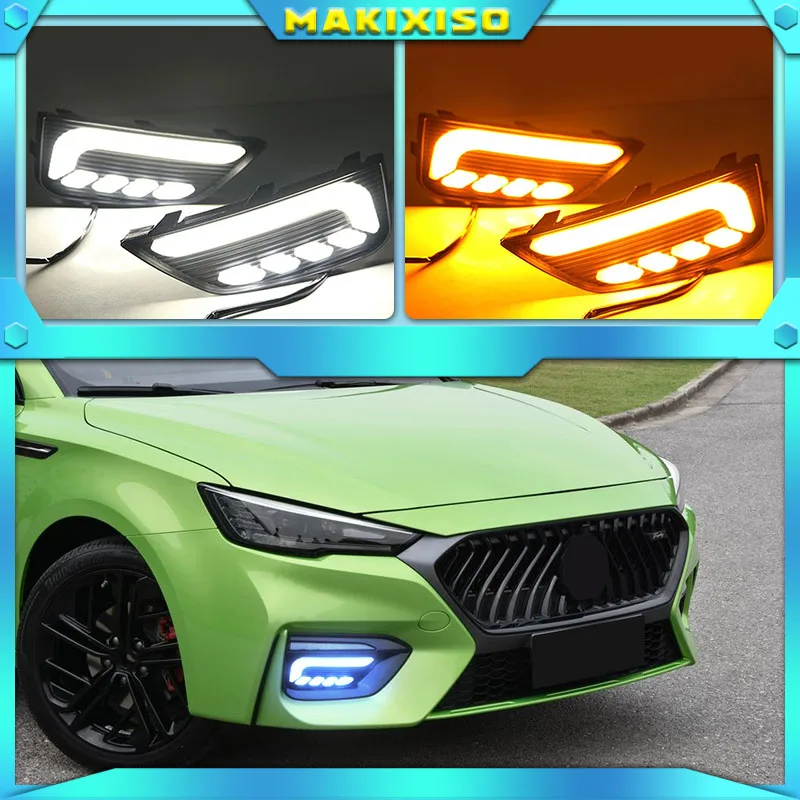 

1 пара DRL для MG6 MG 6 2020, противотуманные фары, Автомобильные светодиодные дневные ходовые огни, белый желтый синий ходовой сигнал поворота