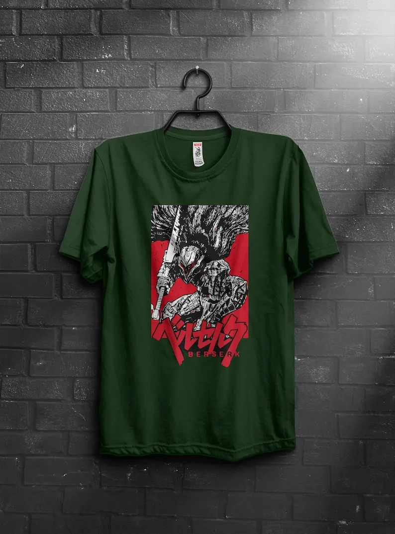 anime shirts, anime gifts, gatsu, berserk, berserk tshirt, berserk swords