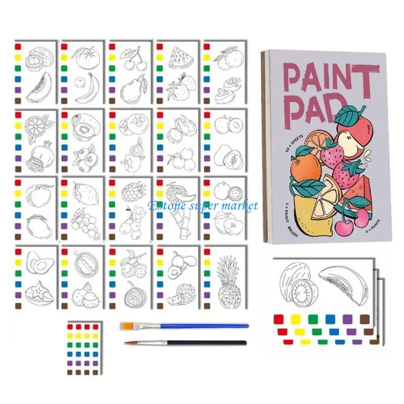 090B Watercolor Painting Book Travel Pocket Watercolor Kits Watercolor Coloring Books