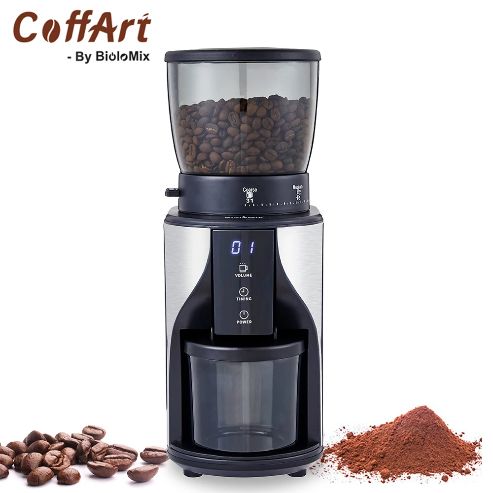 

Coffart By BioloMix 40MM Conical Automatic Burr Mill Coffee Grinder, with 31 Gears for Espresso Turkish Coffee Pour Over