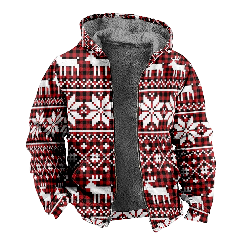 

Мужские зимние куртки, пальто, ретро хлопковая одежда с геометрическим рисунком оленей, пальто, мужское пальто в 3D стиле для путешествий