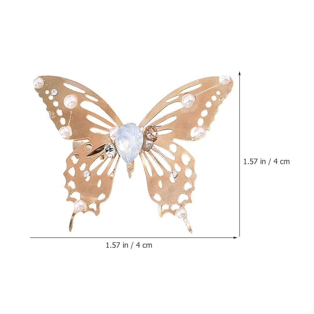 

2pcs Butterfly Clip Set Rhinestones Grip Barrette Vintage Clips for Girls Women Hair Accessories Thin Hair Styling Elegant