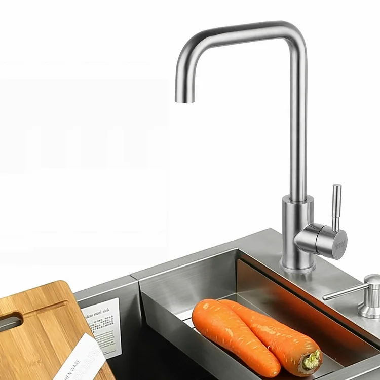 VIBORG Deluxe Solid SUS304 Stainless Steel Lead-free Kitchen Sink Faucet Mixer Tap