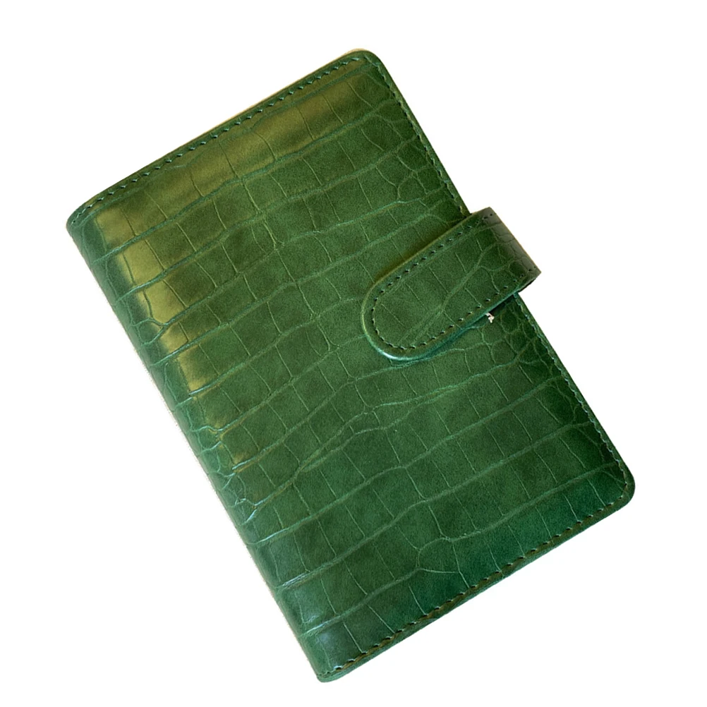 

Premium Crocodile Texture A6 Binder Portable Notebook Protective Cover Scrapbook Journal Notepad 6-Ring Budget Cash