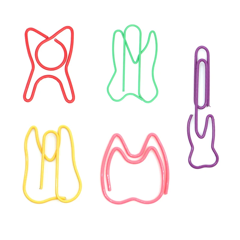 30Pcs Tooth Shape Metal Paper Clips Cute Colorful Paperclip Bookmark Note Memo Ticket Clip Dentist Gift Clinic Office Stationery