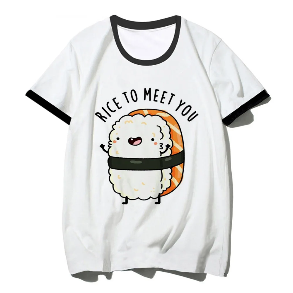 Sushi t-shirts women Y2K designer t-shirts girl designer clothing