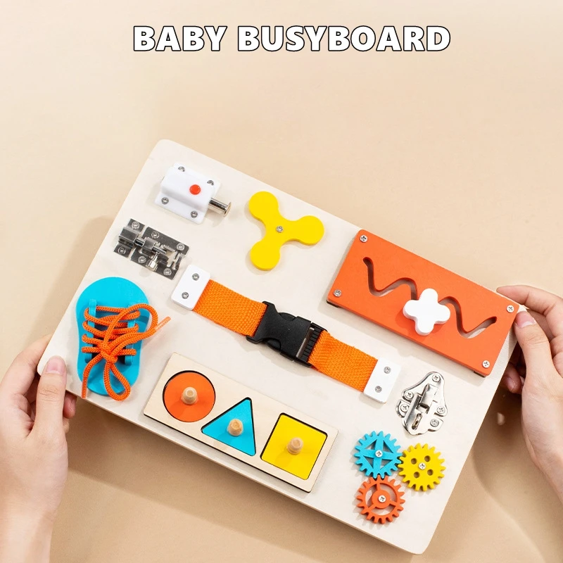 

Baby Montessori Fun Creative Wood Busyboard Toddler Sensory Hand-eye Coordinated Thinking Training Learning Education Toys Gifts